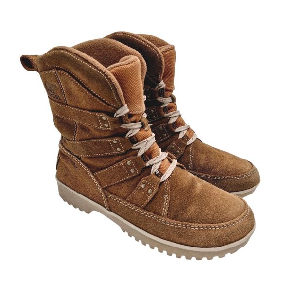 Sorel Boots Womens Size 9 Brown Suede Lace Up Winter Snow Outdoor 1647381286 - Picture 1 of 9